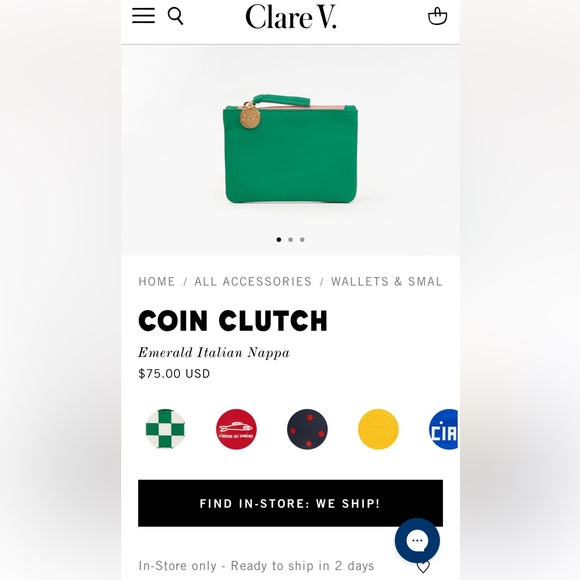NEW CLARE V. Coin Clutch + CV Matches
Emerald Green Pink Italian Nappa Gold - Picture 12 of 12